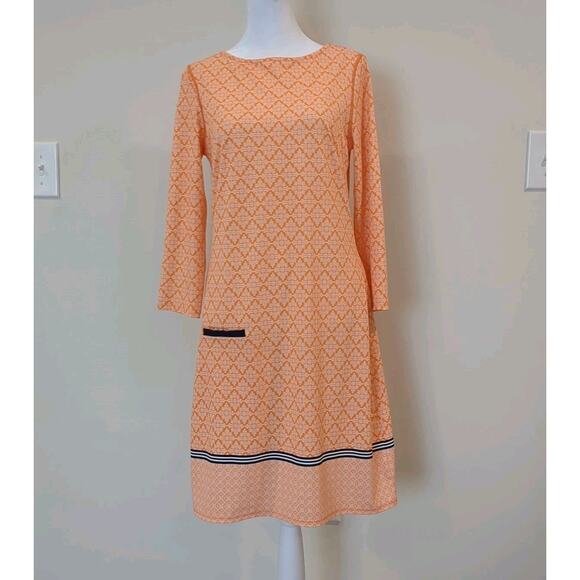 Cabana Life Dress Cover Up Women Small Orange White Long Sleeve UPF Resort Beach - Picture 1 of 14